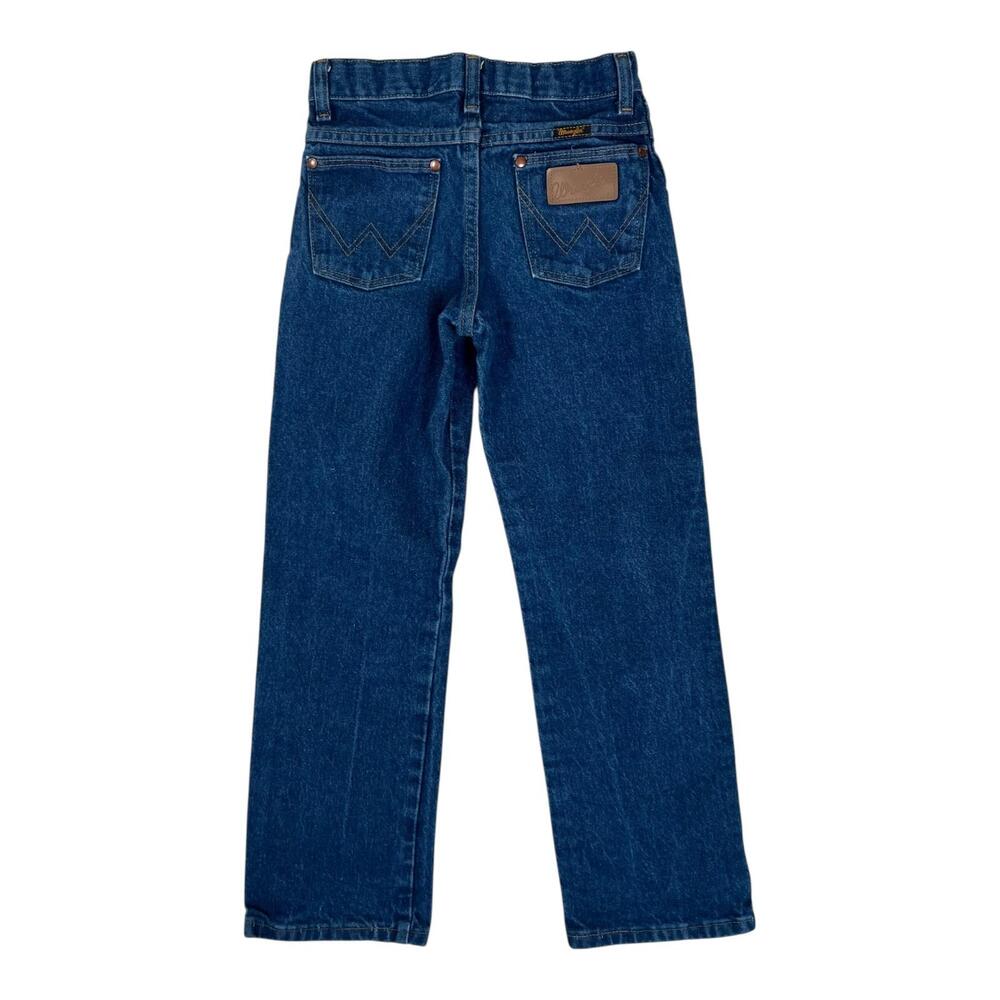 Wrangler Cowboy Cut Jeans Boys 10 Blue Straight Denim Adjustable Waist 13MWZ